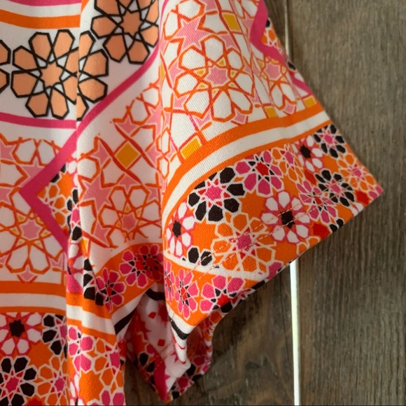 Women’s M CUDDL DUDS Orange Multi Patchwork Like Print S/S Maxi Dress NWOT - Picture 12 of 13